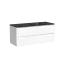 Тумба подвесная SANCOS Либра (Libra) 120x45x50 c двумя ящиками оснащенными доводчиками, белый глянец, арт. LB120-1W