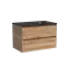 Тумба подвесная SANCOS Либра (Libra) 80x45x50 c двумя ящиками оснащенными доводчиками, Дуб чарльстон, арт. LB80ECH