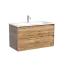 Тумба подвесная SANCOS Либра (Libra) 90x45x50 c двумя ящиками оснащенными доводчиками, Дуб чарльстон, арт. LB90ECH