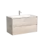 Тумба подвесная SANCOS Либра (Libra) 90x45x50 c двумя ящиками оснащенными доводчиками, Дуб галифакс натуральный, арт. LB90EG