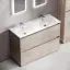 Тумба под раковину SANCOS Либра напольная (Libra Floor) напольная, 120x45x85 c двумя ящиками оснащенными доводчиками, Дуб галифакс натуральный, арт. LB120F-2EG