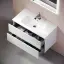 Тумба подвесная SANCOS Урбан (Urban) 90x45x50 c двумя ящиками оснащенными доводчиками, белый глянец, арт. UR90W