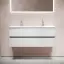 Тумба подвесная SANCOS Урбан (Urban) 120x45x50 c двумя ящиками оснащенными доводчиками, белый глянец, арт. UR120-2W