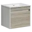Тумба подвесная SANCOS Ум (Smart) 60x45x50 c двумя ящиками оснащенными доводчиками, дуб бардолино/белый, арт. SM60E