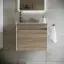 Тумба подвесная SANCOS Ум (Smart) 60x45x50 c двумя ящиками оснащенными доводчиками, дуб бардолино/белый, арт. SM60E