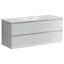 Тумба подвесная SANCOS Сто (Cento) 120x45x50 c двумя ящиками оснащенными доводчиками, белый глянец, арт. CN120-1W