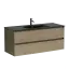 Тумба подвесная SANCOS Сто (Cento) 120x45x50 c двумя ящиками оснащенными доводчиками, карпатская ель, арт. CN120-1KE