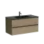 Тумба подвесная SANCOS Сто (Cento) 100x45x50 c двумя ящиками оснащенными доводчиками, карпатская ель, арт.CN100KE