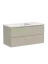Тумба подвесная SANCOS Сноб T (Snob T) левая 100x45x50 c двумя ящиками оснащенными доводчиками, Бежевый матовый (Beige Soft) арт.SNT100LCE