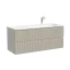 Тумба подвесная SANCOS Сноб Р (Snob R) левая 120x45x50 c двумя ящиками оснащенными доводчиками, Белый матовый (Bianco), арт.SNR120LW