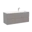 Тумба подвесная SANCOS Сноб Р (Snob R) 120x45x50 c двумя ящиками оснащенными доводчиками, темный антрацит матовый, арт.SNR120MDH