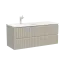 Тумба подвесная SANCOS Сноб Р (Snob R) 120x45x50 c двумя ящиками оснащенными доводчиками, Бежевый матовый (Beige Soft), арт.SNR120CE