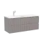 Тумба подвесная SANCOS Сноб Р (Snob R) левая 120x45x50 c двумя ящиками оснащенными доводчиками, Бежевый матовый (Beige Soft), арт.SNR120LCE