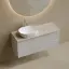 Тумба подвесная SANCOS Сноб Р (Snob R) левая 120x45x50 c двумя ящиками оснащенными доводчиками, Пыльная роза (Doha Soft), арт.SNR120LSM