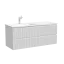 Тумба подвесная SANCOS Сноб Р (Snob R) левая 120x45x50 c двумя ящиками оснащенными доводчиками, Пыльная роза (Doha Soft), арт.SNR120LSM