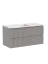 Тумба подвесная SANCOS Сноб Р (Snob R) левая 100x45x50 c двумя ящиками оснащенными доводчиками, Пыльная роза (Doha Soft) арт.SNR100LSM
