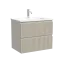 Тумба подвесная SANCOS Сноб Р (Snob R) 60x40x50 c двумя ящиками оснащенными доводчиками, Бежевый матовый (Beige Soft) арт.SNR60/39CE