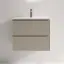 Тумба подвесная SANCOS Сноб Р (Snob R) 60x40x50 c двумя ящиками оснащенными доводчиками, Бежевый матовый (Beige Soft) арт.SNR60/39CE
