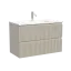 Тумба подвесная SANCOS Сноб Р (Snob R) 80x40x50 c двумя ящиками оснащенными доводчиками, Бежевый матовый (Beige Soft) арт.SNR80/39CE