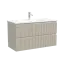 Тумба подвесная SANCOS Сноб Р (Snob R) 90x40x50 c двумя ящиками оснащенными доводчиками, Бежевый матовый (Beige Soft) арт.SNR90/39CE