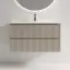 Тумба подвесная SANCOS Сноб Р (Snob R) 90x40x50 c двумя ящиками оснащенными доводчиками, Бежевый матовый (Beige Soft) арт.SNR90/39CE