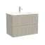 Тумба подвесная SANCOS Сноб Р (Snob R) 70x40x50 c двумя ящиками оснащенными доводчиками, Бежевый матовый (Beige Soft) арт.SNR70/39CE