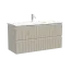 Тумба подвесная SANCOS Сноб Р (Snob R) 100x40x50 c двумя ящиками оснащенными доводчиками, Бежевый матовый (Beige Soft) арт.SNR100/39CE