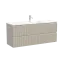Тумба подвесная SANCOS Сноб Р (Snob R) 120x40x50 c двумя ящиками оснащенными доводчиками, Бежевый матовый (Beige Soft) арт.SNR120/39CE