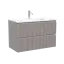Тумба подвесная SANCOS Сноб Р (Snob R) 80x40x50 c двумя ящиками оснащенными доводчиками, Пыльная роза (Doha Soft) арт.SNR80/39SM