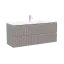 Тумба подвесная SANCOS Сноб Р (Snob R) 120x40x50 c двумя ящиками оснащенными доводчиками, Пыльная роза (Doha Soft) арт.SNR120/39SM
