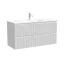 Тумба подвесная SANCOS Сноб Р (Snob R) 100x40x50 c двумя ящиками оснащенными доводчиками, Белый матовый (Bianco) арт.SNR100/39W