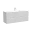 Тумба подвесная SANCOS Сноб Р (Snob R) 120x40x50 c двумя ящиками оснащенными доводчиками, Белый матовый (Bianco) арт.SNR120/39W