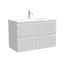 Тумба подвесная SANCOS Сноб Р (Snob R) 80x40x50 c двумя ящиками оснащенными доводчиками, Белый матовый (Bianco) арт.SNR80/39W