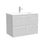 Тумба подвесная SANCOS Сноб Р (Snob R) 70x40x50 c двумя ящиками оснащенными доводчиками, Белый матовый (Bianco) арт.SNR70/39W