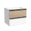Тумба подвесная SANCOS Дельта (Delta) 60x45x50 c двумя ящиками оснащенными доводчиками, дуб светлый/белый, арт. DL60W
