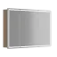 Зеркальный шкаф для ванной комнаты SANCOS Блик (Mirror) 120x15x75 с LED подсветкой, цвет Дуб галифакс натуральный, арт. MI120EG