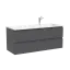 Тумба подвесная SANCOS Фолк (Folk)  правая 120x45x50 c двумя ящиками оснащенными доводчиками, Темный серый (Grey soft), арт.FL120RGS