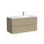 Тумба подвесная SANCOS Фолк (Folk) правая 100x45x50 c двумя ящиками оснащенными доводчиками, Капучино, арт.FL100RCP