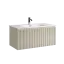 Тумба подвесная SANCOS Сноб Р 1.0 (Snob R 1.0) 90x45x40 c одним ящиком оснащенным доводчиками, Бежевый матовый (Beige Soft) арт.SNR1.090CE