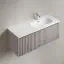 Тумба подвесная SANCOS Сноб Р 1.0 (Snob R 1.0) 120x45x40 c одним ящиком оснащенным доводчиками, Пыльная роза (Doha Soft) арт.SNR1.0120RSM