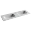 Раковина накладная мебельная Грация (Grace) прямоугольная 1410x457x137 с двумя чашами без отверстий под смеситель цвет белый CN7022wx