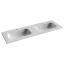 Раковина накладная мебельная Грация (Grace) прямоугольная 1410x457x137 с двумя чашами и отверстиями под смеситель цвет белый CN7022