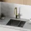 Смеситель для кухни SANCOS Гранд (Grand) с вытяжным изливом, цвет брашированное золото, Вакуумное напыление(PVD-покрытие), арт. SC4002BG