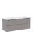 Тумба подвесная SANCOS Сноб T (Snob T) 120x45x50 c двумя ящиками оснащенными доводчиками, Пыльная роза (Doha Soft), арт.SNT120SM