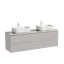 Тумба подвесная SANCOS Сноб T (Snob T) 80x45x50 c двумя ящиками оснащенными доводчиками, Пыльная роза (Doha Soft), арт.SNT80SM