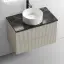 Тумба подвесная SANCOS Сноб T (Snob T) 80x45x50 c двумя ящиками оснащенными доводчиками, Бежевый матовый (Beige Soft), арт.SNT80CE