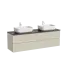 Тумба подвесная SANCOS Сноб T (Snob T) 80x45x50 c двумя ящиками оснащенными доводчиками, Бежевый матовый (Beige Soft), арт.SNT80CE