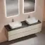 Тумба подвесная SANCOS Сноб T (Snob T) 80x45x50 c двумя ящиками оснащенными доводчиками, Бежевый матовый (Beige Soft), арт.SNT80CE