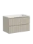 Тумба подвесная SANCOS Сноб T (Snob T) 80x45x50 c двумя ящиками оснащенными доводчиками, Бежевый матовый (Beige Soft), арт.SNT80CE