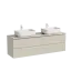 Тумба подвесная SANCOS Сноб T (Snob T) 80x45x50 c двумя ящиками оснащенными доводчиками, Бежевый матовый (Beige Soft), арт.SNT80CE